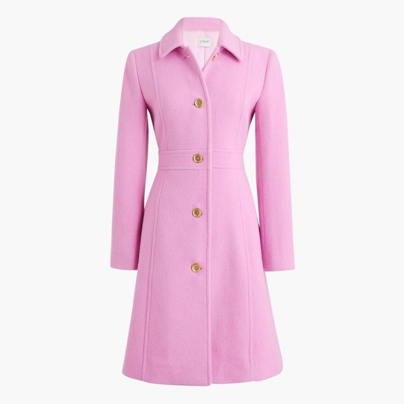 NWT - 4 - J.Crew Factory Wool-blend lady day coat - Deocrative Pink